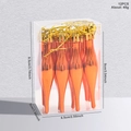 Set di 12 decorazioni natalizie a ghiacciolo rosso-arancio lucido in confezione - Bronzo (XM0111S-Bronzo)