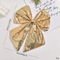 Sparkling champagne gold sequin bow Christmas tree ornament decoration 30cm x 22cm - 30cm / Gold