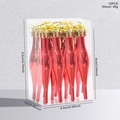 Set di 12 ciondoli natalizi rossi a forma di goccia con cordoncini dorati in scatola - Rosso (XM0111S-Rosso)
