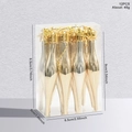 Lot de 12 ornements stalactites de Noël dorés brillants dans une boîte transparente - Champagne (XM0111S-Champagne)