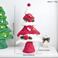 Mini albero di Natale in peluche bianco e rosso con decori festivi e altezza di 44cm - Ornamento Albero di Natale Rosso