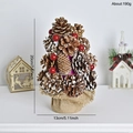 Mini-Weihnachtsbaum mit Pinienkernen und roten Beeren im Leinensack, Höhe 20 cm groß - EJ0206S (20cm)