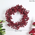 Ghirlanda natalizia con bacche rosse da 45cm con base in rami per decorazione casa - Rosso