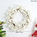 Ghirlanda natalizia con bacche bianche e rami naturali, decorazione diametro 45cm - Bianco Sporco