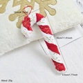 Plüsch-Zuckerstange in Rot und Weiß mit goldenen Schneeflocken, 30 cm Weihnachtsdeko - Kleine Gestreifte Zuckerstange