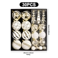 Set da 30 pezzi di decorazioni natalizie oro e crema in elegante scatola nera - Champagne
