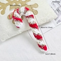 Plush red and white striped Christmas candy cane decor with gold stars and sequins - Medium Candy Cane (EJ0201S-Medium Candy Cane)