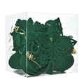 Set di 24 decorazioni natalizie in velluto verde scuro in scatola trasparente - Verde
