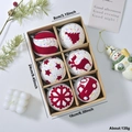 Set di 6 palline di Natale rosse e bianche con motivi di renne e alberi in scatola - Stile B - Alce Albero di Natale (XM0190S-B款)