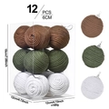 Set of 12 handmade cotton rope Christmas ornaments in brown, green, and white colors - Green Coffee White