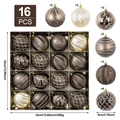 Set di 16 palline di Natale da 8cm color bronzo e champagne con diverse texture - Mix Multi-Texture Toni della Terra Dipinti (XM0200S)