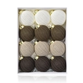Set di 12 palline di Natale all'uncinetto fatte a mano in toni neutri con scatola regalo - Set da 12 Pezzi (8-12PCS Serie Marrone) / Colori caffè