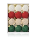 Set di 12 palline di Natale fatte a mano all'uncinetto in bianco rosso beige e verde - Set da 12 Pezzi (8-12PCS Serie Natalizia) / Stile Natalizio