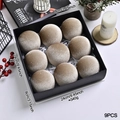 Set di 9 palline di Natale di lusso in velluto champagne con glitter in confezione regalo - Cachi