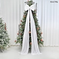 Extra large white velvet bow decoration with long ribbons for Christmas and weddings - 200cm / White