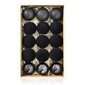 Set di 15 palline di Natale nere con finiture glitterate, opache e lucide - Nero