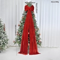 Extra large 180cm burgundy velvet Christmas tree topper bow for holiday decorations - 200cm / Red