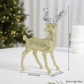 Figura de reno con purpurina dorada y plateada para decoración del árbol de Navidad - Dorado