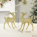 Pair of golden glitter reindeer figurines for Christmas tree and tabletop decoration - Gold