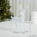 Figura de reno blanco brillante de 18cm para decoración de mesa de árbol Navidad - Blanco