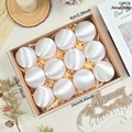 Set di 12 palline di Natale in raso bianco di lusso in una confezione regalo premium - Bianco