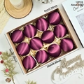 Set di 12 palline di Natale in velluto viola 6cm per decoro albero Natale - Rosso Reale