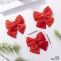 Set of 3 red velvet Christmas bows, 11cm holiday tree ornaments for festive decor - 11cm (EJ0214) / Red