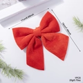 Red velvet Christmas bow ornament 17x19cm for tree decoration and gift wrapping - 17cm (EJ0214) / Red
