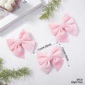 Set of 3 pink velvet Christmas bows for tree decoration and festive hanging ornaments - 11cm (EJ0214S) / Pink