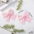 Set of two large pink velvet Christmas bows with 15cm measurement for holiday decoration - 15cm (EJ0214S) / Pink