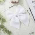 Solid white velvet Christmas bow decoration, 17x19cm large size for tree ornament - 17cm (EJ0214S) / White