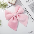 Pink velvet Christmas bow ornament with soft texture for tree decoration, 17x19cm size - 17cm (EJ0214S) / Pink