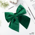 Dark green velvet Christmas bow pendant for tree decoration, 17x19cm size - 17cm (EJ0214S) / Green