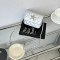 Mini borsa a tracolla argento chic con motivo trapuntato e stella di strass lucenti - Argento