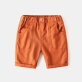 Pantalones cortos casuales de algodón para niño en naranja con cintura elástica y bolsillos - 100 / Rojo Cuero