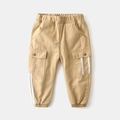 Kinder Khaki Cargohose mit elastischem Bund und Seitenstreifen für den Winter - Khaki / Größe 90 (Offener Schritt)