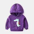 Sweat à capuche violet pour enfant avec crocodile vert et imprimé Back to School - 90 / Violet