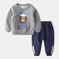 Ensemble deux pièces pour enfant avec sweat ours marin gris et pantalon bleu marine - Gris Ours / Taille 90