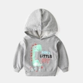 Sweat à capuche gris clair pour petit garçon avec dinosaure et texte Mom's Little Boy - 90 / Gris