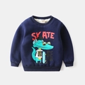 Sudadera azul oscuro para niños con forro polar y estampado de cocodrilo skate talla 90 - 90cm / Azul marino