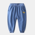Pantalon de sport bleu clair pour enfant avec broderie dinosaure et taille élastique - 90 / Bleu Lac (Dinosaure)