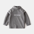 Kids grey turtleneck thermal shirt with BETHERE letter print in soft brushed fabric - Gray / 100