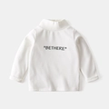 Kids thermal turtleneck shirt in white with BETHERE lettering for winter wear - White / 90