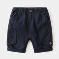 Dunkelblaue Jungen Cargo-Shorts mit elastischem Bund und praktischen Taschen - Größe 90 / Marineblau