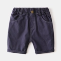 Navy blue boys casual shorts with contrast stitching and elasticated waist detail - 90cm / Navy Blue