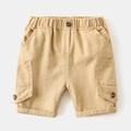 Klassische khakifarbene Cargo-Shorts für Jungen mit Gummizug und großen Seitentaschen - Größe 100 / Khaki