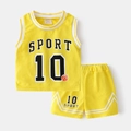 Conjunto de baloncesto para niños en malla transpirable amarilla con estampado Sport 10 - 90 / Amarillo