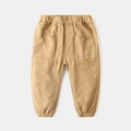 Kids khaki joggers with elastic waist, ribbed cuffs and large front utility pockets - 90cm / Khaki