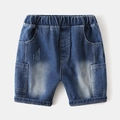 Klassische blaue Jeans-Shorts für Jungen mit elastischem Bund und praktischen Cargo-Taschen - 100 / Dunkelblau