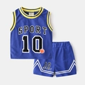 Conjunto de baloncesto azul para niños con camiseta de malla y pantalón corto - 90 / Azul